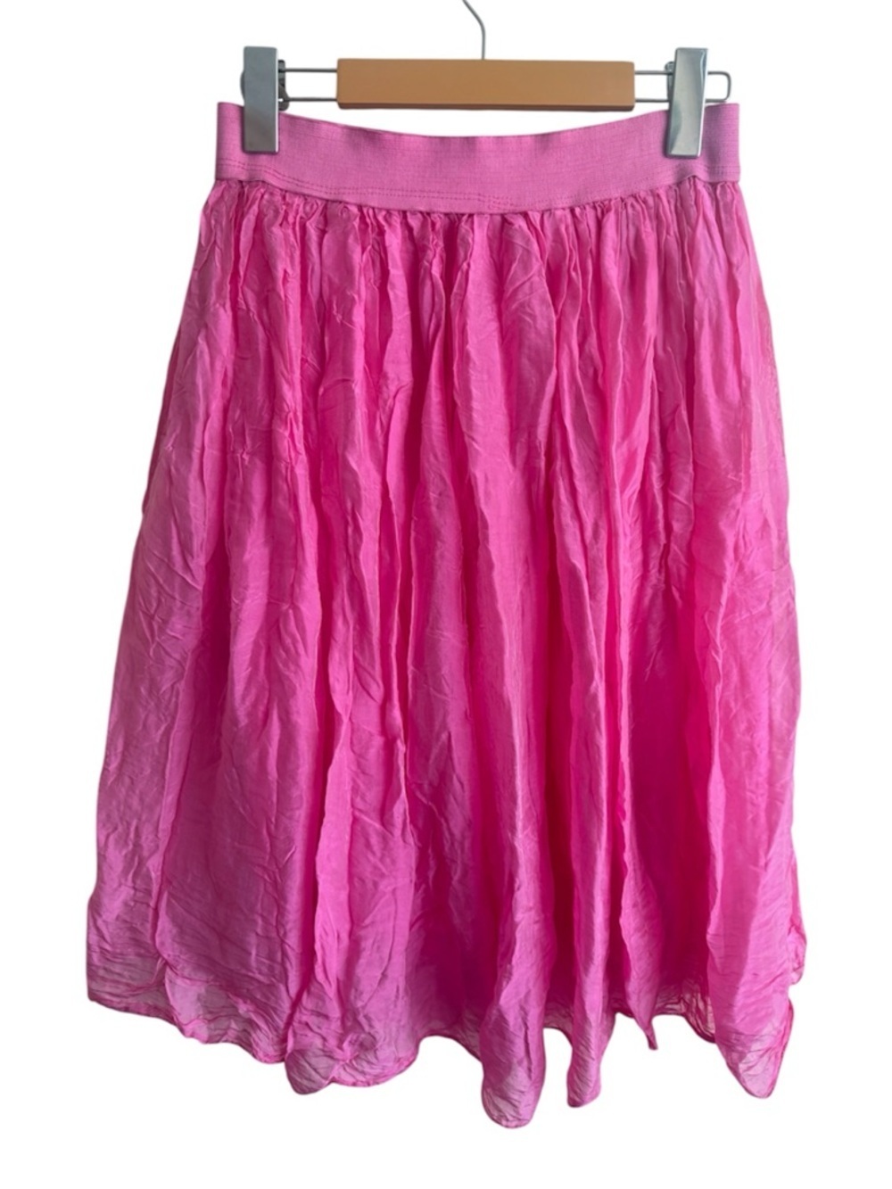 Alexandre Laurent Pink Silk Skirt Flowy A-Line Knee Length Lightweight Feminine